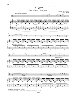 page one of Le Cygne (String Solo)