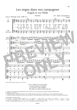page one of Les Anges Dans Nos Campagnes (Choir)
