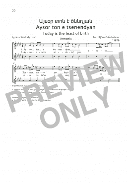 page one of Aysor ton e tsenendyan (Choir)