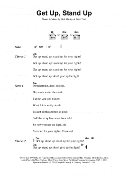 page one of Get Up, Stand Up (Guitar Chords/Lyrics)