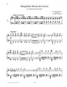 page one of The Lion's Royal March (Piano Duet)
