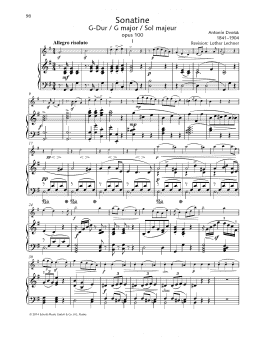 page one of Sonatina G Major (String Solo)