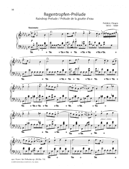 page one of Raindrop Prelude (Piano Solo)