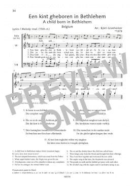page one of Een kint gheboren in Bethlehem (Choir)