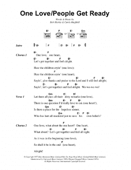 page one of One Love/People Get Ready (Guitar Chords/Lyrics)