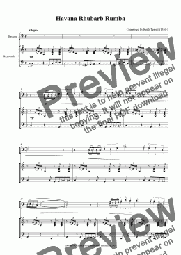 page one of Havana Rhubarb Rumba for two Bassoons & Piano