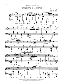 page one of Nocturne, Op. 48, No. 1 (Piano Solo)