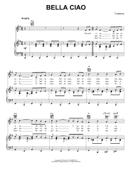 page one of Bella Ciao (Piano, Vocal & Guitar Chords (Right-Hand Melody))