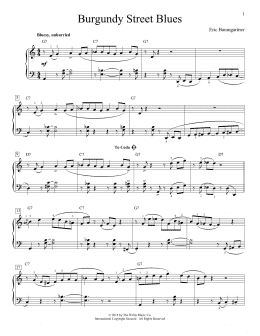 page one of Burgundy Street Blues (Educational Piano)