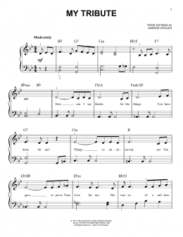 page one of My Tribute (Easy Piano)