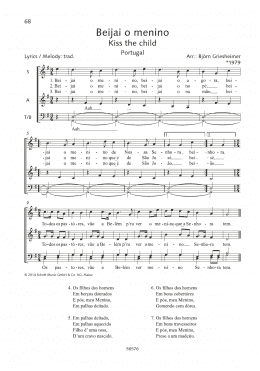 page one of Beijai o menino (SATB Choir)