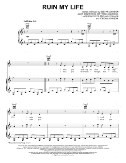 page one of Ruin My Life (Piano, Vocal & Guitar Chords (Right-Hand Melody))