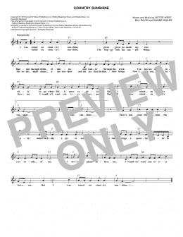page one of Country Sunshine (Lead Sheet / Fake Book)