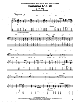 page one of Hammer To Fall (Guitar Tab)