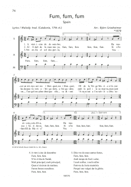 page one of Fum, Fum, Fum (SAB Choir)