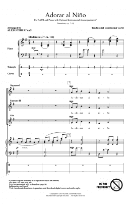 page one of Adorar Al Nino (SSA Choir)