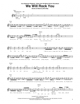 page one of We Will Rock You (Guitar Tab)