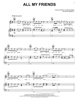 page one of All My Friends (Piano, Vocal & Guitar Chords (Right-Hand Melody))