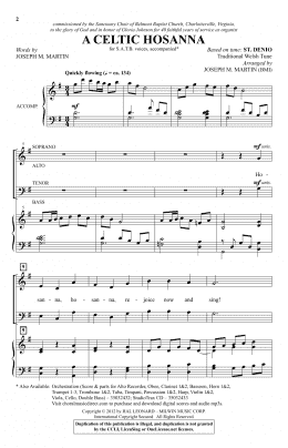 page one of A Celtic Hosanna (SATB Choir)