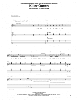 page one of Killer Queen (Guitar Tab)