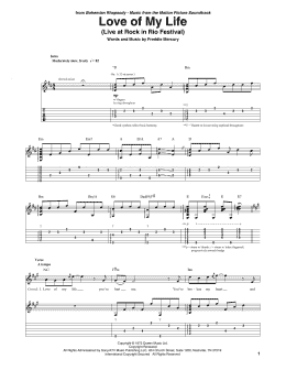 page one of Love Of My Life (Guitar Tab)