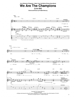 page one of We Are The Champions (Guitar Tab)