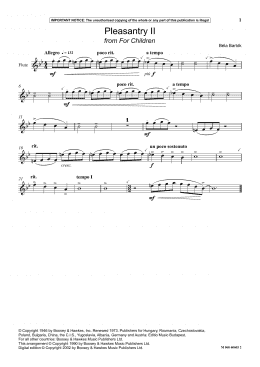 page one of Pleasantry II (from For Children) (Instrumental Solo)