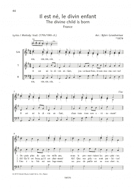 page one of Il Est Ne, Le Divin Enfant (SATB Choir)