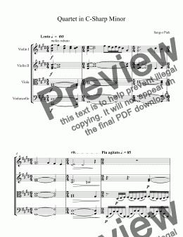 page one of Quartet in C-Sharp Minor