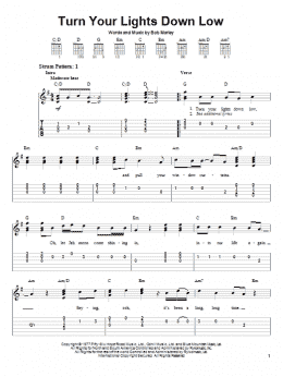 page one of Turn Your Lights Down Low (Easy Guitar Tab)