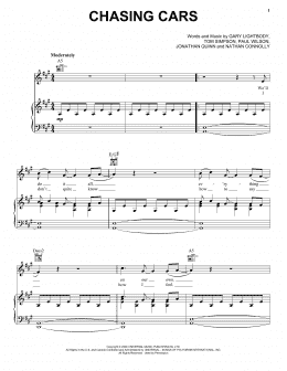 page one of Chasing Cars (Piano, Vocal & Guitar Chords (Right-Hand Melody))