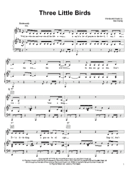 page one of Three Little Birds (Piano, Vocal & Guitar Chords (Right-Hand Melody))