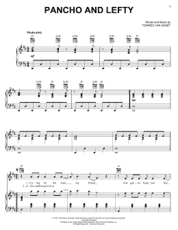 page one of Pancho And Lefty (Piano, Vocal & Guitar Chords (Right-Hand Melody))