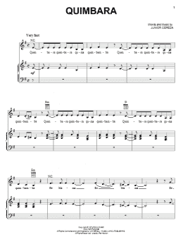 page one of Quimbara (Piano, Vocal & Guitar Chords (Right-Hand Melody))