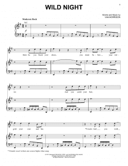 page one of Wild Night (Piano, Vocal & Guitar Chords (Right-Hand Melody))