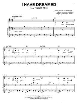 page one of I Have Dreamed (Piano & Vocal)