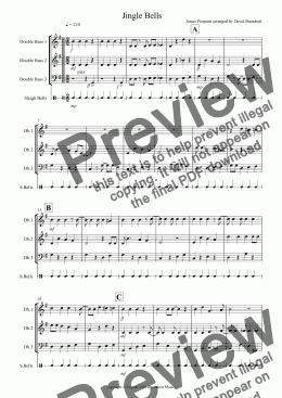 page one of Jingle Bells (Jazzy Style!) for Double Bass Trio