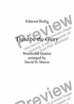 page one of Thine be the Glory, Woodwind Quartet