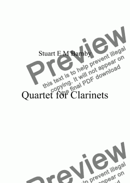page one of Quartet for Clarinets