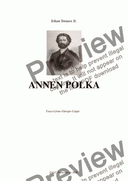 page one of Annen Polka  - Johann Strauss  jr.