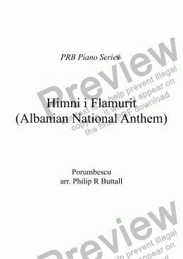 page one of PRB Piano Series: National Anthem (Albania)