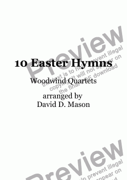 page one of 10 Easter Hymns, for Woodwind Quartet +Piano accompaniment