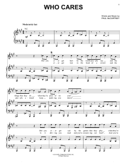 page one of Who Cares (Piano, Vocal & Guitar Chords (Right-Hand Melody))