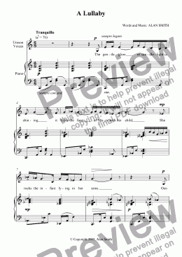 page one of Lullaby (vocal arrangement)