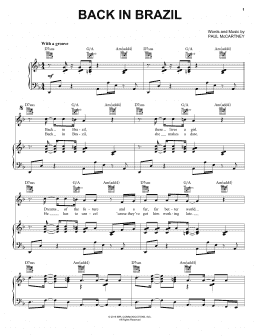 page one of Back In Brazil (Piano, Vocal & Guitar Chords (Right-Hand Melody))