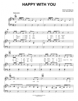 page one of Happy With You (Piano, Vocal & Guitar Chords (Right-Hand Melody))