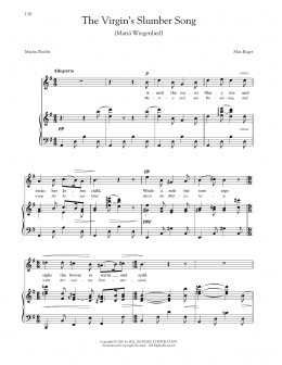 page one of Mariä Wiegenlied (The Virgin's Slumber Song) (Reger) (Piano & Vocal)