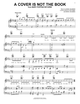 page one of A Cover Is Not The Book (from Mary Poppins Returns) (Piano, Vocal & Guitar Chords (Right-Hand Melody))