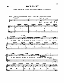 page one of Your Fault (from Into The Woods) (Piano & Vocal)