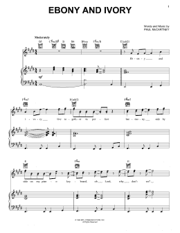 page one of Ebony And Ivory (Vocal Pro + Piano/Guitar)